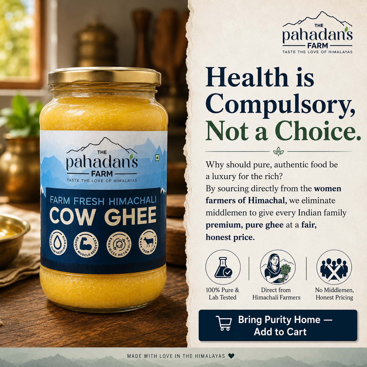 Himachali Cow Desi Bilona Ghee-500ml